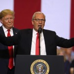 U.S. president Donald Trump speaks to supporters during a campaign rally at Scheels Arena on June 27, 2018 in Fargo, North Dakota. President Trump held a campaign style "Make America Great Again" rally in Fargo, North Dakota with thousands in attendance.