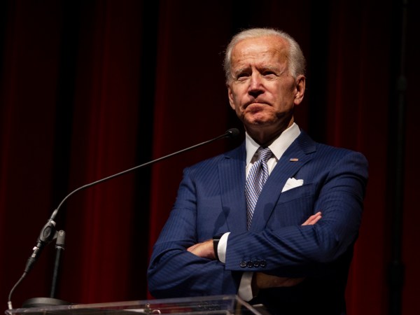 Keynote speaker former Vice President Joe Biden pauses during his speech during the UNLV William S. Boyd School of Law 20th Anniversary Gala at the Bellagio Casino in Las Vegas, Saturday, Dec. 1, 2018. The annual event serves as the school’s principal scholarship fundraiser. (AP Photo / Las Vegas Sun, Yasmina Chavez)