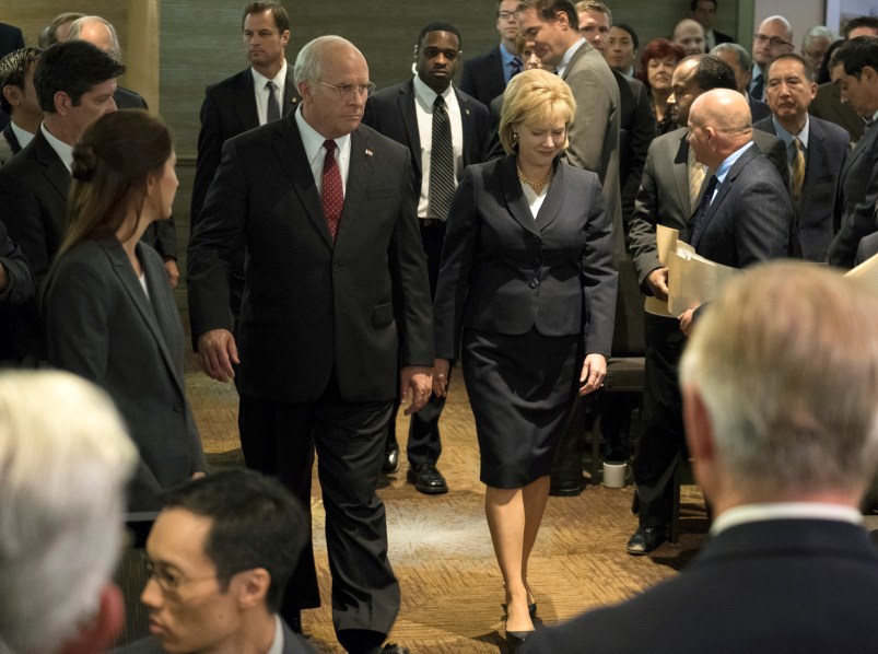 Christian Bale (left) as Dick Cheney and Amy Adams (right) as Lynne Cheney in Adam McKay’s VICE, an Annapurna Pictures release. Credit : Matt Kennedy / Annapurna Pictures2018 © Annapurna Pictures, LLC. All Rights Reserved.
