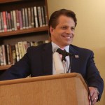 NEW YORK, NY - AUGUST 22:  Anthony Scaramucci poses at "The 1st Annual Trump Family Special" Off-Broadway Press Conference at The Princeton Club of New York on August 22, 2018 in New York City.  (Photo by Bruce Glikas/Bruce Glikas/Getty Images) *** Local Caption *** Gina Gershon; Anthony Scaramucci