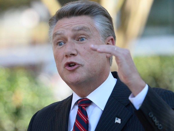 Republican NC-9th District Congressional candidate Mark Harris answers questions at a news conference at the Matthews Town Hall on Wednesday, Nov. 7, 2018, in Matthews, N.C. Harris declared victory over Democrat Dan McCready early Wednesday morning and McCready later conceded. (David T. Foster III/Charlotte Observer/TNS)
