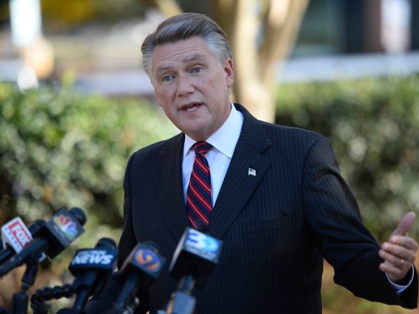 Republican NC-9th District Congressional candidate Mark Harris answers questions at a news conference at the Matthews Town Hall on Wednesday, Nov. 7, 2018, in Matthews, N.C. Harris declared victory over Democrat Dan McCready early Wednesday morning and McCready later conceded. (David T. Foster III/Charlotte Observer/TNS)