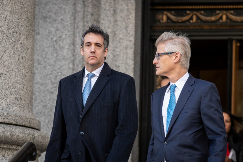 NEW YORK, NY - NOVEMBER 29: Michael Cohen, former personal attorney to President Donald Trump, exits federal court, November 29, 2018 in New York City. At the court hearing, Cohen pleaded making false statements to Congress about a Moscow real estate project Trump pursued during the months he was running for president. (Photo by Drew Angerer/Getty Images)