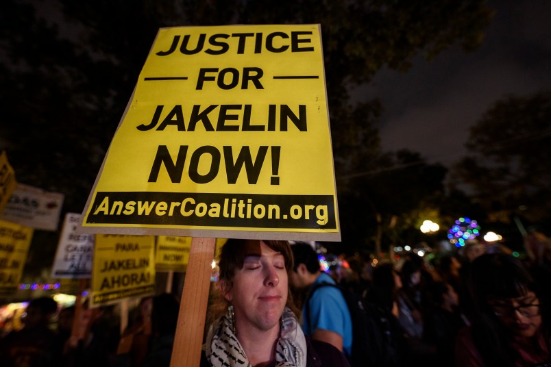 People attend a vigil in memory of Jakelin Caal a 7-year-old Guatemalan girl who died while in U.S. Border Patrol custody. Los Angeles, California on December 17, 2018. Jakelin Caal and her dad were part of a group of migrants who crossed illegally from Mexico into the United States and turned themselves in to Border Patrol. Shortly after being taken into custody, Caal began having seizures and went into cardiac arrest and later died.  (Photo by Ronen Tivony/NurPhoto)