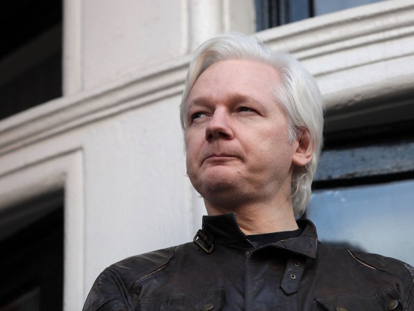 at Embassy Of Ecuador on May 19, 2017 in London, England.  Julian Assange, founder of the Wikileaks website that published US Government secrets, has been wanted in Sweden on charges of rape since 2012.  He sought asylum in the Ecuadorian Embassy in London and today police have said he will still face arrest if he leaves.