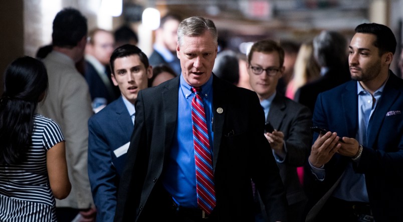 UNITED STATES - JUNE 7: Rep. Steve Stivers, R-Ohio, leaves the House Republicans' caucus meeting in the Capitol on immigration reforms on Thursday morning, June 7, 2018. (Photo By Bill Clark/CQ Roll Call)