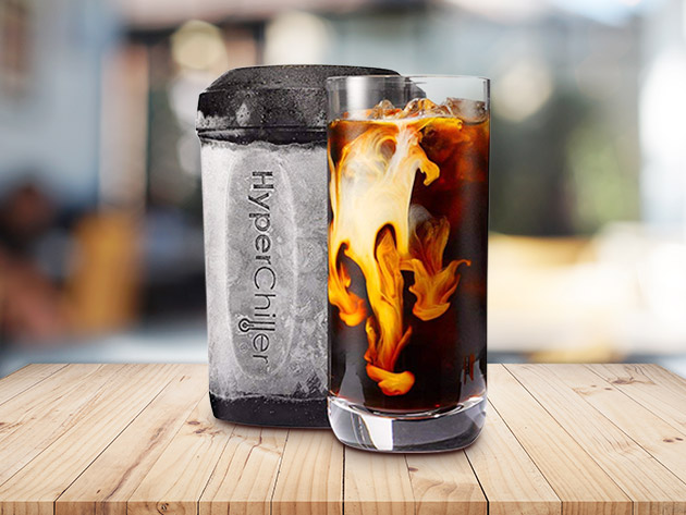 The HyperChiller V2 Rapid Beverage Cooler chills your cold brew, iced tea or wine to that perfect temperature.