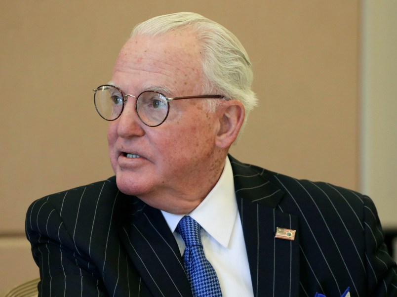 FILE - In this July 31, 2015 file photo, Chicago Alderman Ed Burke chairs a committee meeting in Chicago. Burke, one of the most powerful City Council members in Chicago history has been charged Thursday, Jan. 3, 2019, in a federal criminal complaint with attempted extortion for "corruptly soliciting business" for his private law firm. (AP Photo/M. Spencer Green File)