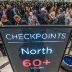 January 14, 2019 Atlanta: Security lines at Hartsfield-Jackson International Airport stretched more than an hour long Monday morning, Jan. 14, 2019 causing travelers to miss flights amid the partial federal shutdown. At a time when the world’s busiest airport has its biggest crowds, there were at least six security lanes closed at domestic terminal security checkpoints, while passengers waited in lines that stretched through the terminal and were winding through baggage claim. The long lines signaled staffing shortages at security checkpoints, as TSA officers have been working without pay since the federal shutdown began Dec. 22. Airport officials normally advise travelers to get to the airport two hours before domestic flights, but on Monday morning Hartsfield-Jackson spokesman Andrew Gobeil advised that travelers should consult with their airlines. Travelers may need to get to the airport even earlier due to the long waits. JOHN SPINK/JSPINK@AJC.COM