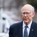 UNITED STATES - DECEMBER 4: Sen. Pat Roberts, R-Kan., arrives for the Senate Republican's policy lunch at the National Republican Senatorial Committee in Washington on Tuesday, December 4, 2018. (Photo By Bill Clark/CQ Roll Call)