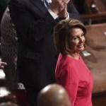 Incoming Speaker of the House Nancy Pelosi reacts to applause during the 116th Congress and swearing-in ceremony on the floor of the US House of Representatives at the US Capitol on January 3, 2019 in Washington,DC. (Photo by SAUL LOEB / AFP)        (Photo credit should read SAUL LOEB/AFP/Getty Images)