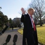 January 6, 2019 - Washington, DC, United States: United States President Donald J. Trump speaks to the media as he departs the White House headed to Camp David.(Chris Kleponis / Polaris)