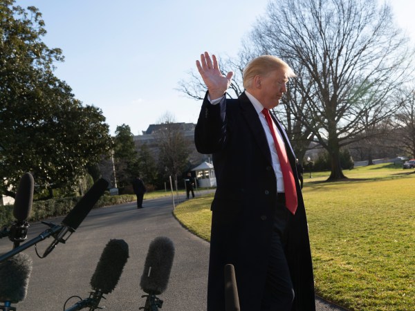 January 6, 2019 - Washington, DC, United States: United States President Donald J. Trump speaks to the media as he departs the White House headed to Camp David.(Chris Kleponis / Polaris)