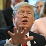 WASHINGTON, DC - JANUARY 09:  U.S. President Donald Trump speaks to the media after signing Anti-Human Trafficking LegislationÊin the Oval Office on January 9, 2019 in Washington, DC. President Trump also spoke about the stalemate between congressional leaders to come to a bipartisan solution for more money to build a wall along the U.S.-Mexico border.  (Photo by Mark Wilson/Getty Images)