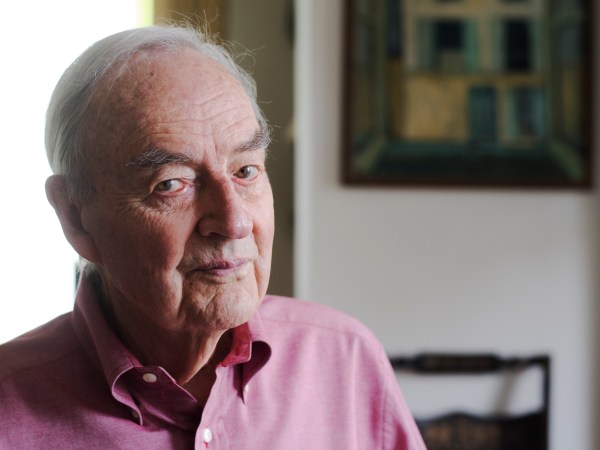 WASHINGTON, DC - APRIL 25:Former U.S. Senator Harris Wofford, 90, is getting married next Saturday to Matthew Charlton, age 40. He is photographed in his condominium in Washington, D.C. on April 25, 2016. Former U.S. Senator Harris Wofford, 90, served as President of Bryn Mawr College and President JFK's special assistant on civil rights. He is getting married next Saturday to Matthew Charlton, age 40. In Sunday's New York Times Week in Review, Wofford wrote of being in love twice in his life, to his late wife Clare of half century, and to Charlton, his companion of 15 years.(Photo by Marvin Joseph/The Washington Post)