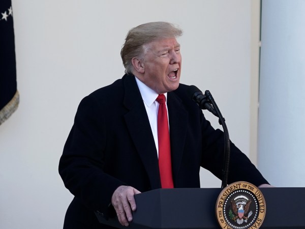 WASHINGTON, DC - JANUARY 25: U.S. President Donald Trump speaks during a press event in the Rose Garden of the White House on January 25, 2019 in Washington, DC. The White House announced they've reached a deal with Congress to end the shutdown and open the federal government for three weeks to give time to work out a larger immigration and border security deal. (Photo by Alex Wong/Getty Images)