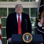 President Donald Trump makes his way to the podium to annonce that a deal has been reached to reopen the government through Feb. 15 during an event in the Rose Garden of the White House January 25, 2019 in Washington, DC.Photo by Olivier Douliery/ Abaca Press