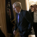 WASHINGTON, DC - JANUARY 23: Senate Majority Leader Mitch McConnell (R-KY) returns to his office after the U.S. Senate adjourned for the day January 23, 2019 in Washington, DC. McConnell has indicated the Senate will vote on two bills to end the partial government shutdown on Thursday of this week. (Photo by Win McNamee/Getty Images)