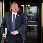 UNITED STATES - AUGUST 1: Rep. Tom Reed, R-NY., leaves the House Republican Conference meeting, beginning at the Capitol Hill Club on Wednesday, August 1, 2012. (Photo By Bill Clark/CQ Roll Call)