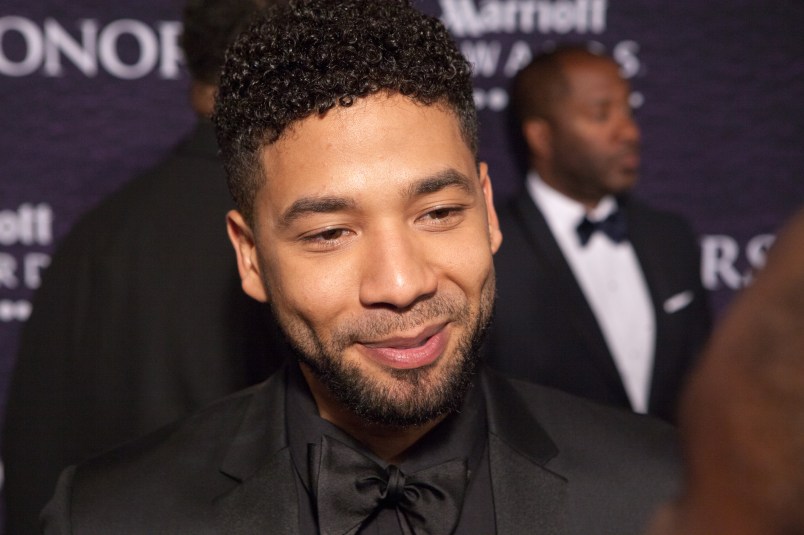 WASHINGTON, D.C. — On Saturday, March 5 at the Warner Theater, performer and one of the stars of "Empire" Jussie Smollett, on the red carpet for BET Honors.  (Photo by Cheriss May/NurPhoto)