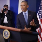 U.S. President Barack Obama holds the last news conference of his presidency in the Brady Press Briefing Room at the White House January 18, 2017 in Washington, DC. This was Obama's final question-and-answer session with reporters before New York real estate mogul and reality television personality Donald Trump is sworn in as the 45th president of the United States on Friday.