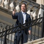 UNITED STATES - JANUARY 19: Rep. Rodney Davis, R-Ill., is seen on the Capitol steps after the House's last scheduled vote as the Senate considers the continuing resolution to fund the government on January 19, 2018. (Photo By Tom Williams/CQ Roll Call)
