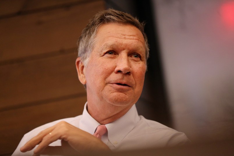 Boston, MA - May 23, 2018: Ohio Governor John R. Kasich during a Editorial Board meeting at the Boston Globe in Boston, MA on May 23, 2018. (Craig F. Walker/Globe Staff) section: metro reporter: