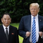 WASHINGTON, DC - JUNE 01: US President Donald Trump stands with Kim Yong Chol, former North Korean military intelligence chief and one of leader Kim Jong Un's closest aides, on the South Lawn of  the White House on June 1, 2018 in Washington, DC. Both Trump and Kim Yong Chol are trying to salvage a recently canceled historic summit between US President Donald Trump and North Korean leader Kim Jong-un scheduled for June 12. (Photo by Olivier Douliery-Pool/Getty Images)