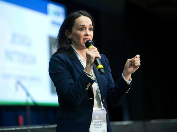 during the California Republican Party convention in Sacramento, Calif., Saturday, Feb. 23, 2018. (AP Photo/Steve Yeater)