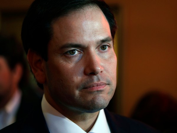 DETROIT, MI - AUGUST 13: U.S. Sen. Marco Rubio (R-FL) attends a campaign event with Michigan GOP Senate candidate John James at Senor Lopez Restaurant August 13th, 2018 in Detroit, Michigan. James, an Iraq war veteran and businessman who has President Donald Trump's endorsement, will be running against Democrat incumbent U.S. Sen. Debbie Stabenow (D-MI) this November. (Photo by Bill Pugliano/Getty Images)
