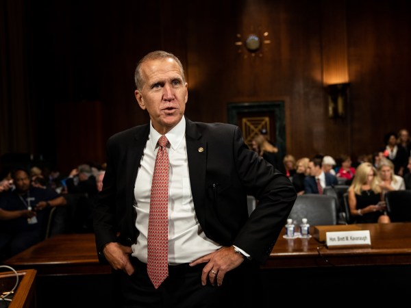 SEPTEMBER 27, 2018 - WASHINGTON, DC: Senator Thom Tillis before the hearing. Judge Brett M. Kavanaugh testified in front of the Senate Judiciary committee regarding sexual assault allegations at the Dirksen Senate Office Building on Capitol Hill Thursday, September 27, 2018. (Pool photo by Erin Schaff for The New York Times) NYTSCOTUS