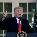 President Donald Trump makes a statemnent annoncing that a deal has been reached to reopen the government through Feb. 15 during an event in the Rose Garden of the White House January 25, 2019 in Washington, DC.Photo by Olivier Douliery/ Abaca Press