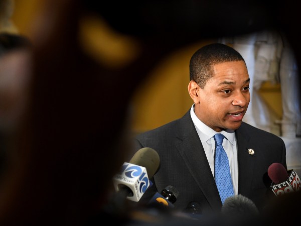 RICHMOND, VA - FEBRUARY 4: Virginia Lt. Gov. Justin Fairfax (D) talks with the press to address and deny a sex assault allegation from 2004 in the State Capitol February 04, 2019 in Richmond, VA. He denies . (Photo by Katherine Frey/The Washington Post)