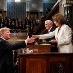FEBRUARY 5, 2019 - WASHINGTON, DC: President Donald Trump delivered the State of the Union address, with Vice President Mike Pence and Speaker of the House Nancy Pelosi, at the Capitol in Washington, DC on February 5, 2019. (Doug Mills/The New York Times POOL PHOTO) NYTSOTU