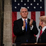 FEBRUARY 5, 2019 - WASHINGTON, DC: President Donald Trump delivered the State of the Union address, with Vice President Mike Pence and Speaker of the House Nancy Pelosi, at the Capitol in Washington, DC on February 5, 2019. (Doug Mills/The New York Times POOL PHOTO) NYTSOTU