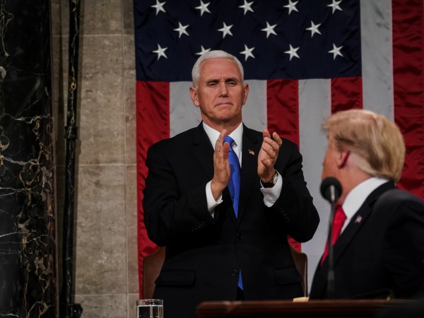FEBRUARY 5, 2019 - WASHINGTON, DC: President Donald Trump delivered the State of the Union address, with Vice President Mike Pence and Speaker of the House Nancy Pelosi, at the Capitol in Washington, DC on February 5, 2019. (Doug Mills/The New York Times POOL PHOTO) NYTSOTU