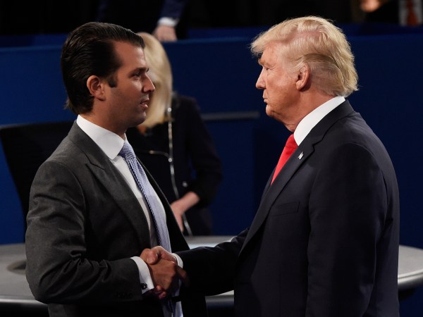 during the town hall debate at Washington University on October 9, 2016 in St Louis, Missouri. This is the second of three presidential debates scheduled prior to the November 8th election.
