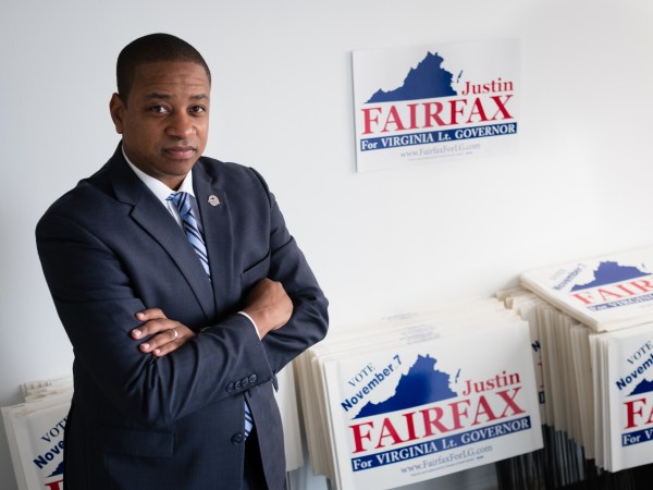 ARLINGTON, VA - SEPTEMBER 13: Justin Fairfax, the Democratic candidate for Virginia lieutenant governor is pictured during an interview at his campaign headquarters in Arlington, VA on Wednesday September 13, 2017. (Photo by Sarah L. Voisin/The Washington Post)