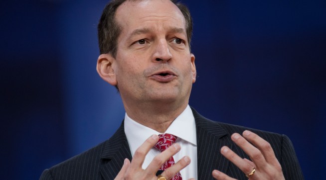 UNITED STATES - FEBRUARY 22: Labor Secretary Alex Acosta is interviewed during the Conservative Political Action Conference at the Gaylord National Resort in Oxon Hill, Md., on February 22, 2018. (Photo By Tom Williams/CQ Roll Call)