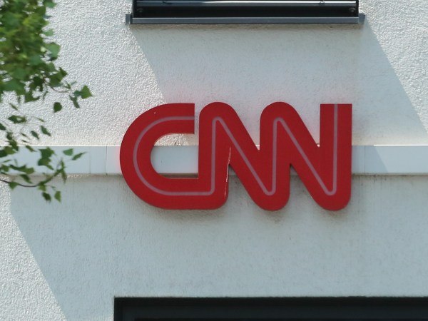 The logo of CNN is seen in Munich. (Photo by Alexander Pohl/NurPhoto)