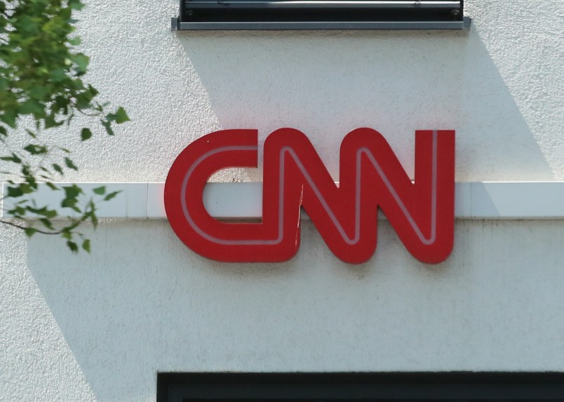 The logo of CNN is seen in Munich. (Photo by Alexander Pohl/NurPhoto)