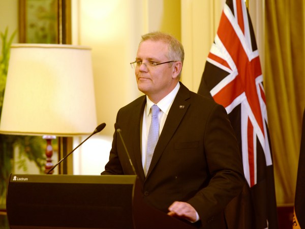 Scott Morrison is sworn in by Australia's Governor-General Sir Peter Cosgrove as Australia's 30th Prime Minister at Government House on August 24, 2018 in Canberra, Australia.