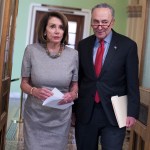 UNITED STATES - JANUARY 25: Speaker Nancy Pelosi, D-Calif., and Senate Minority Leader Charles Schumer, D-N.Y., arrive for a new conference in the Capitol about a continuing resolution to re-open the government on Friday, January 25, 2019. (Photo By Tom Williams/CQ Roll Call)