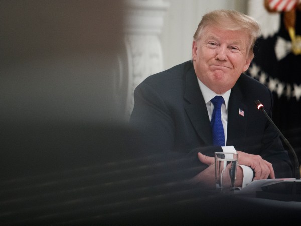 WASHINGTON, DC - MARCH 06: President Donald Trump participates in a meeting with the American Workforce Policy Advisory Board inside the State Dining Room on March 6, 2019 in Washington, DC.   (Photo by Tom Brenner/Getty Images)