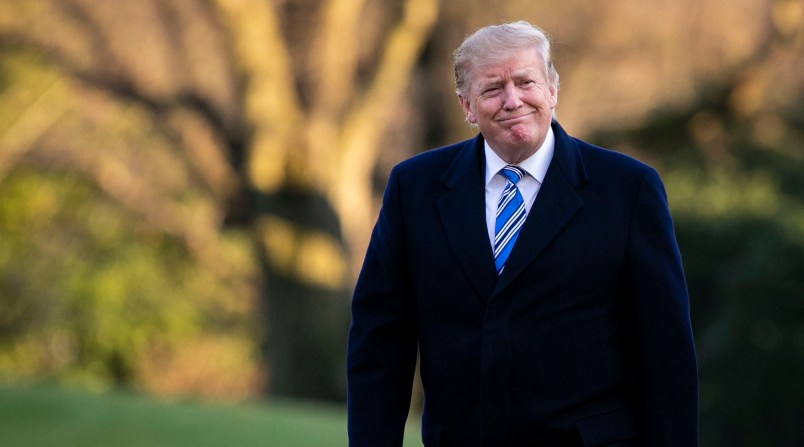 WASHINGTON, DC - MARCH 10: U.S. President Donald Trump walks on the South Lawn of the White House, on March 10, 2019 in Washington, DC. Trump spent the weekend at his Mar-a-Lago club in Palm Bech, Fla. (Photo by Al Drago/Getty Images)