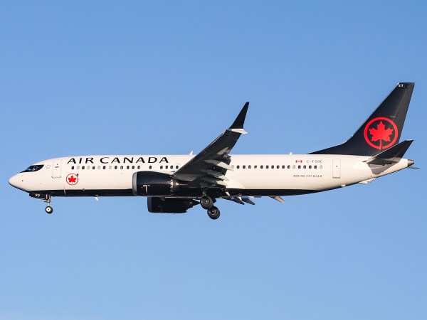 Air Canada Boeing 737 MAX 8 landing at London Heathrow International Airport LHR EGLL with nice blue sky weather. The Boeing 737 MAX8 aircraft has 2X LEAP engines and is the newest variant of the Boeing 737 series, Boeing 737-800. Air Canada AC is a Star Alliance member and connects London, England UK to the Canadian cities Calgary, Edmonton, Halifax, Montréal Trudeau, Ottawa, St. John's, Toronto Pearson, Vancouver. (Photo by Nicolas Economou/NurPhoto)