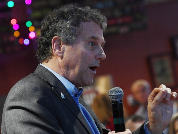 HENDERSON, NEVADA - FEBRUARY 23:  U.S. Sen. Sherrod Brown (D-OH) speaks at the Lovelady Brewing Company as part of the Nevada Democratic Party's lecture series, "Local Brews + National Views" on February 23, 2019 in Henderson, Nevada. Brown, a potential Democratic presidential candidate, met with voters as part of his Dignity of Work listening tour of early-voting primary states.  (Photo by Ethan Miller/Getty Images)