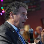 HENDERSON, NEVADA - FEBRUARY 23:  U.S. Sen. Sherrod Brown (D-OH) speaks at the Lovelady Brewing Company as part of the Nevada Democratic Party's lecture series, "Local Brews + National Views" on February 23, 2019 in Henderson, Nevada. Brown, a potential Democratic presidential candidate, met with voters as part of his Dignity of Work listening tour of early-voting primary states.  (Photo by Ethan Miller/Getty Images)