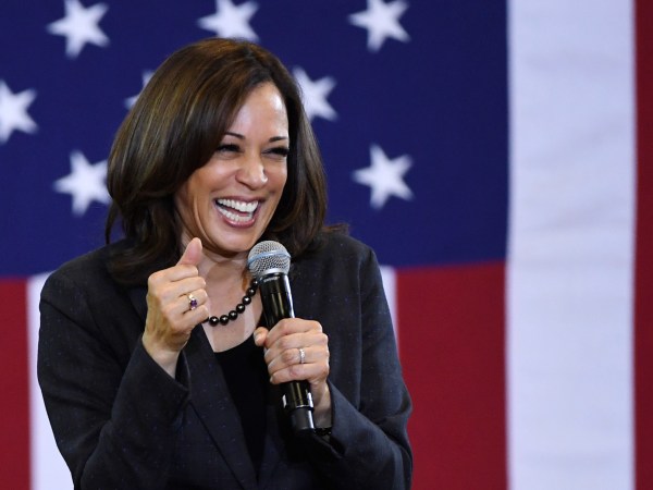 NORTH LAS VEGAS, NEVADA - MARCH 01:  U.S. Sen. Kamala Harris (D-CA) speaks during a town hall meeting at Canyon Springs High School on March 1, 2019 in North Las Vegas, Nevada. Harris is campaigning for the 2020 Democratic nomination for president.  (Photo by Ethan Miller/Getty Images)