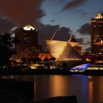 MILWAUKEE - SEPTEMBER 20:  Partial view of Milwaukee Skyline at night on September 20, 2014 in Milwaukee, Wisconsin. (Photo By Raymond Boyd/Getty Images)